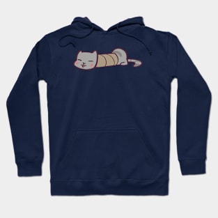 Silly Cute Cartoon Cat Stuck in Paper Roll Tube Hoodie